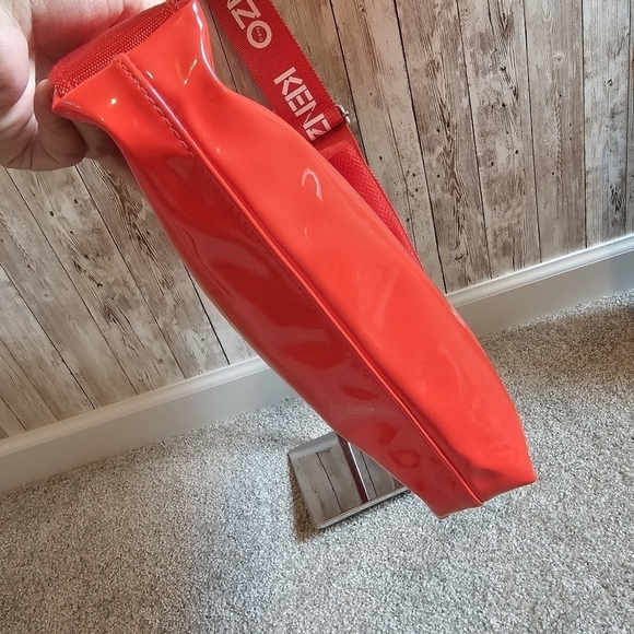 KENZO AUTHENTIC CROSSBODY SHOULDER TOTE BAG RED NYLON VINYL - Picture 7 of 10